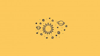 A Black And White Illustration Of The Sun Planets