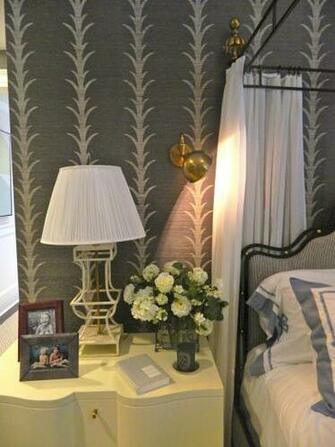 The Lamp Bed Bedding Wallpaper Well It All Works And Is Simply
