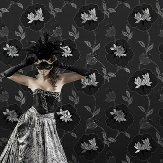 Ebony Wallpaper 10m Roll Next Day Delivery Vymura Filigree