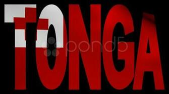 Tonga Text With Fluttering Flag Animation Video