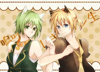 Animal Ears Blue Eyes Hair Catboy Catgirl Green