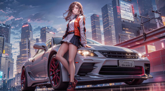 Anime Girl With Cars 5k HD 4k Wallpaper Image