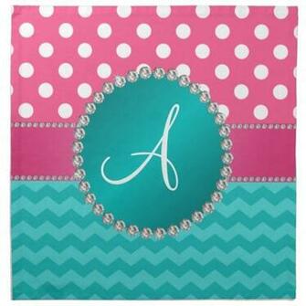 Chevron Background With Monogram K Pink Polka Dots