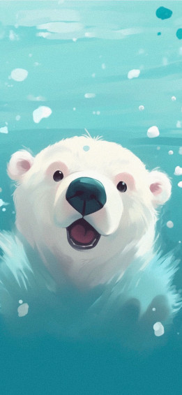 Polar Bear Cute Blue Wallpaper Aesthetic