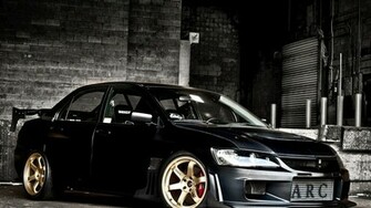 Black Mitsubishi Lancer Evo Wallpaper With