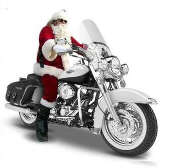 Motorcycle Santa Christmas Wallpaper