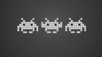 Video Games Space Invader Simple Background Grey Wallpaper