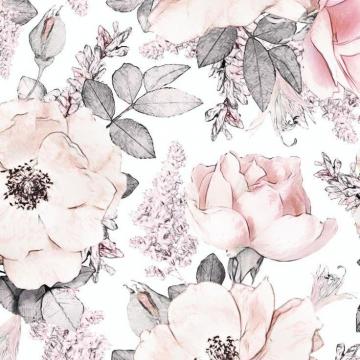 Snowy Rose Wallpaper Peel Stick In Floral