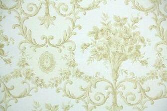 S Vintage Wallpaper Gold And White Floral Damask