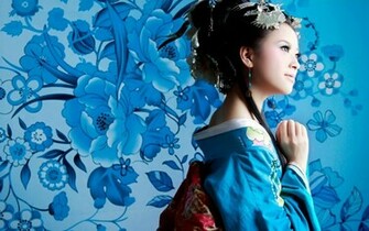 Japanese Girl Wearing Kimono Wallpaper