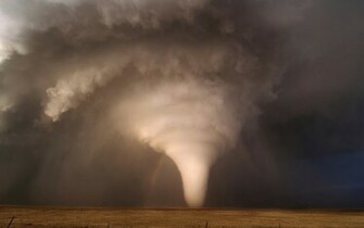 Tornado Storm Steppe Rainbow F Wallpaper