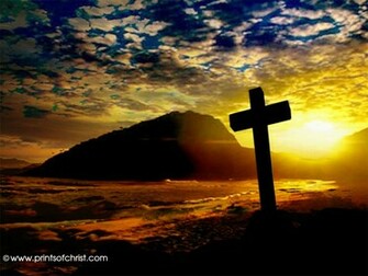 C61 Cross On Water Background