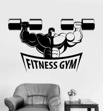 Vinyl Fitness Wall Stickers Gym Logo Decals Hanging