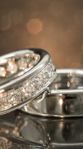 iPhone Wallpaper White Gold Diamond Rings For