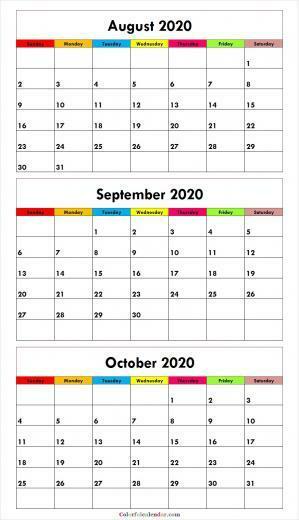 August September October Calendar Colorful Background Wallpaper