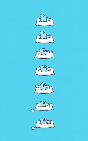 Cute Bt21 Koya Sleeping Tvdfgobv3f1y2ksi Wallpaper