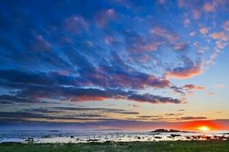 Wallpaper Background Rocky Coastline Sunset L Anse Aux