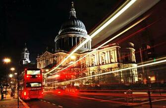 Wallpaper London City Bus Night Desktop In