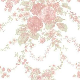 Pink Classic Cabbage Rose Wallpaper Traditional