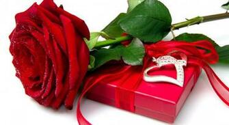 Red Rose Heart Love Flower Box Wallpaper