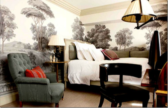 In This Windsor Smith Room The Wallpaper Pattern Looks Stylized