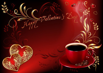 Happy Valentine S Day Red Coffee Heart Holiday Wallpaper