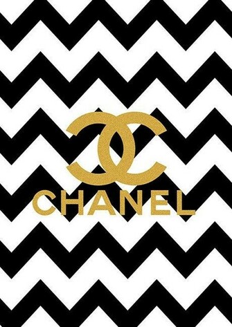 Chanel Print Logo Black Chevron