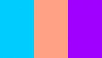 Vivid Sky Blue Tangerine And Violet Three Color