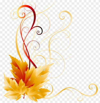 Transparent Fall Leaves Decor Picture Background Side Border