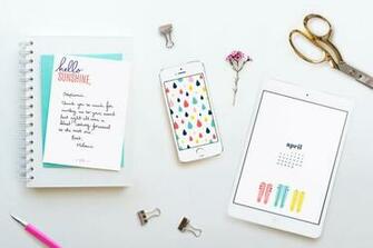April Calendars And Wallpaper Red Stamp