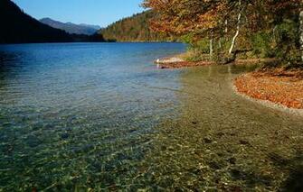 Wallpaper Autumn Forest The Sky Sun Trees Mountains Lake