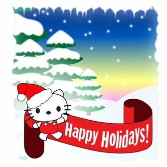 Hello Kitty Christmas Background HD Wallpaper In Cartoons