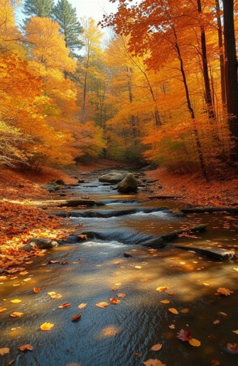 Autumn Stream Wallpaper