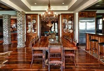 Rustic Dining Room By Shoreline Construction And Development