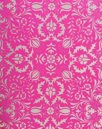 Home Wallpaper Dauphine Hot Pink Damask
