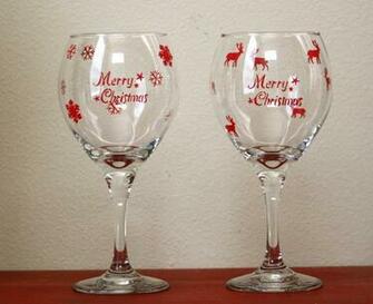 Christmas Wine Glasses Cool HD Wallpaper