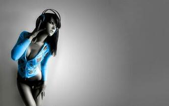 Music Girl Wallpaper Electric Blue Looking