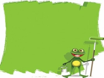 Cartoon Painter Frog Powerpoint Ppt Background Animals Green