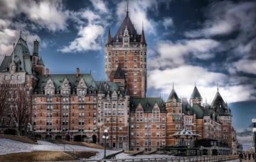 Wallpaper Winter The Sky Castle HDr Canada Ch Teau Frontenac