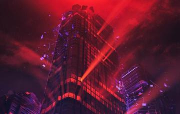 Wallpaper The City Neon Light Style Rays Building