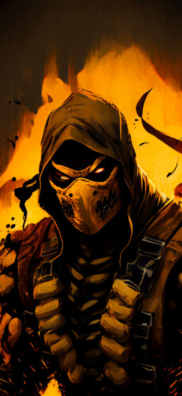 Mk Scorpion Art Wallpaper Aesthetic Mortal Kombat