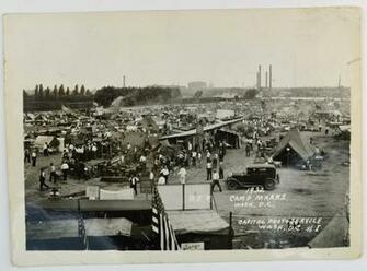 Depression Era Bonus Army X Photo Captioned Camp