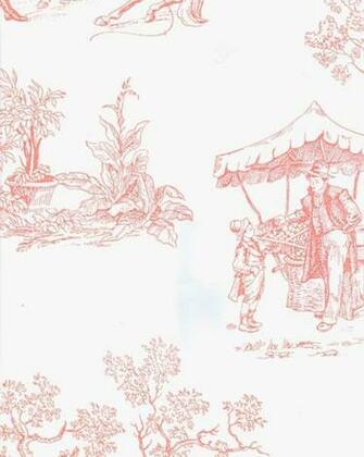 Toile Wallpaper A Lovely Carnival Scenic In Pink On White