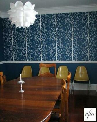 Chair Rail Bold Wallpaper Decorating