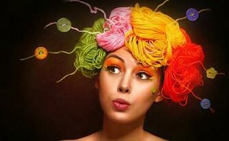 Girl In Yarn Wig Wallpaper HD