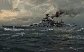 German Ship Bismarck Wallpaper