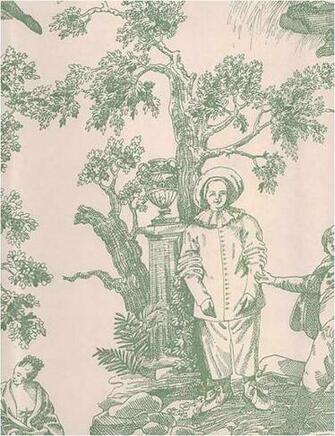 Gardens Toile De Jouy Wallpaper Willow Green On Cream