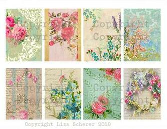 Wild Wildflower Wallpaper Printable Shabby Rose Atc Background