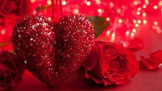 Valentine Day Red Romantic Rose And Heart Wallpaper