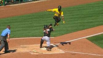 Andrew Mccutchen Tries Hurdling Catcher J T Realmuto At Home